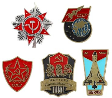 WINXMIN 5 pezzi stella sovietica falce e martello spille per famiglia nonno de comunismo de sovietico metallo