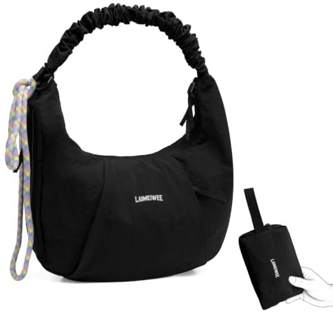 LAIMEIWEE Bolso bandolera unisex con media luna para mujer, bolso cruzado Hobo, impermeable, ligero con compartimento húmedo, riñonera de nailon con correa ajustable para el hombro para el día a día y