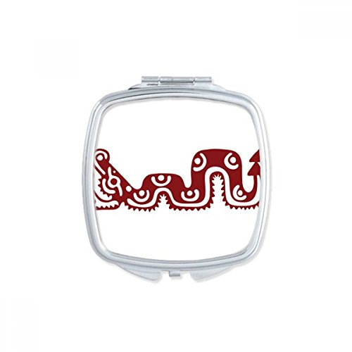 DIYthinker Mexiko Totems Mexikanische Schlange Antike Kultur Platz Compact Make-up Taschenspiegel Tragbare Nette kleine Hand Spiegel Geschenk Mehrfarbig