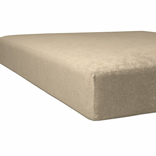 Kneer Spannbetttuch Q95 Nicky-Velours, 140x200-160x200, 74 sand