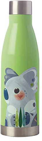 Maxwell & Williams Marini Ferlazzo Bouteille d'eau isotherme avec superbe motif de roitelet, acier inoxydable double paroi, blanc, 5 ml