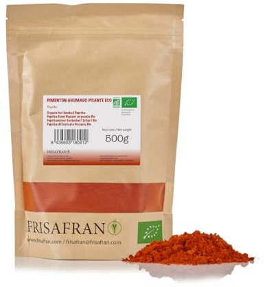 FRISAFRAN | Paprika Fumé Piquant Bio 500g | paprika fort moulu | Fort | Paprika Fort | Paprika | Paprika Fumé piquant | Paprika pas d'additifs | Paprika naturel | Smoked Paprika | Paprika Fumé Ducros