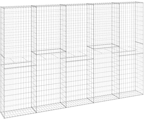 vidaXL Gabbione in Acciaio Zincato Coperto 300x30x200 cm