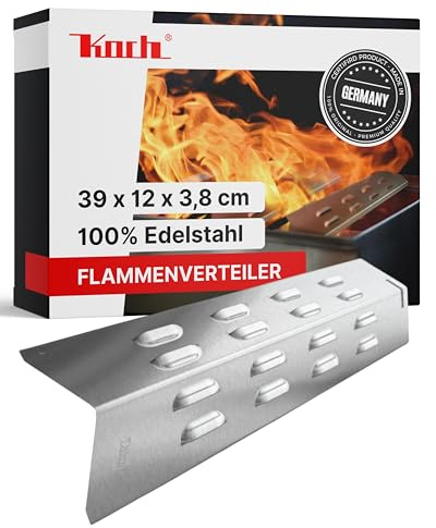 KOCH #56 Rostfreier Flammenverteiler 390x120mm passend z.B. Jamie Oliver, Kingsman, Mr. Gardener, Obi Thunder Bay - Universal Brennerabdeckung - Edelstahl V2A 1,25mm, 550g! 1A Qualität made in Germany