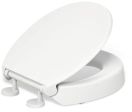 Hyten Elevated Quiet-Close Round-Front Toilet Seat, White