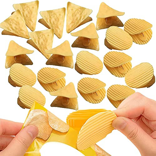 Kachi Cute Chip Clips, Potato Chip Clip, Sealing Food Clips, Plastic Clips for Food and Kitchen Storage, Chip Clip and Snack Bag Clips Bread (10Pcs Mixed)
