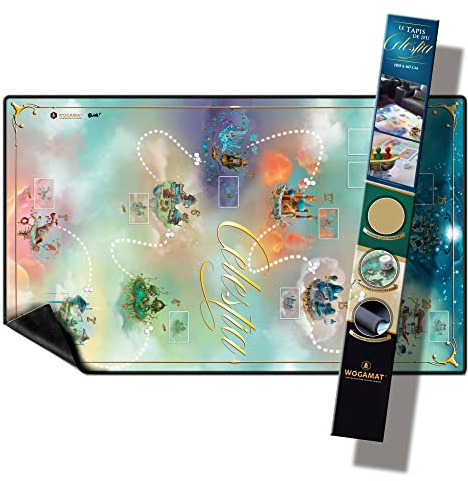 WOGAMAT Tapis De Jeu Celestia Officiel 60 x 100 cm – Néoprène Silencieux, Épais, Lavable et Antidérapant. avec Les Vraies Illustrations et des aides de Jeu.