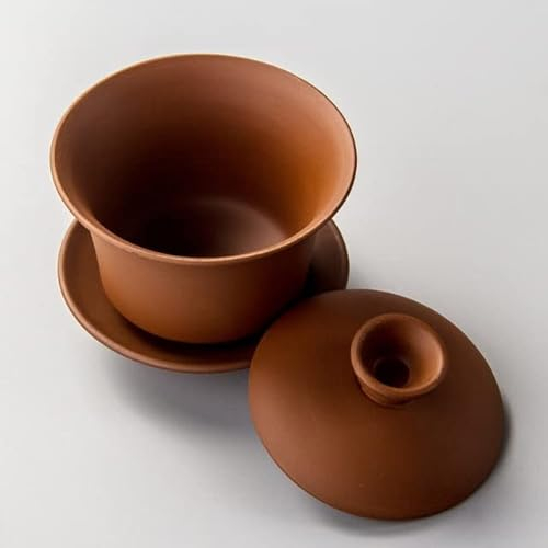 Viola Argilla Gaiwan Teaset Elegante Gaiwan Tazza di tè Cinese Teaware Zuppiera Coperchio Ciotola Piattino tè Brew Tazza di tè