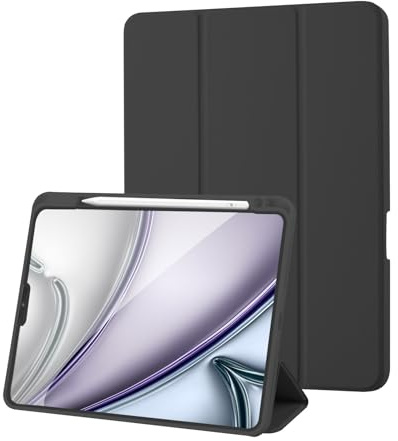 Hülle für iPad Pro 11 zoll 4./ 3./ 2./ 1. generation 2022/2021/2020/2018 Hülle mit Stifthalter, Trifold Ständer Schutzhülle Unterstützt 2. Gen iPencil Aufladen, Auto Schlafen/Wachen, Schwarz