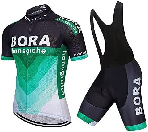 Moxilyn Cykelkläder Set Kortärmad Cykeldräkt Herr Sommarcykeldräkt för MTB Cykling Med Andningsaktiva Gel Vadderade Shorts, 6 stycken, L