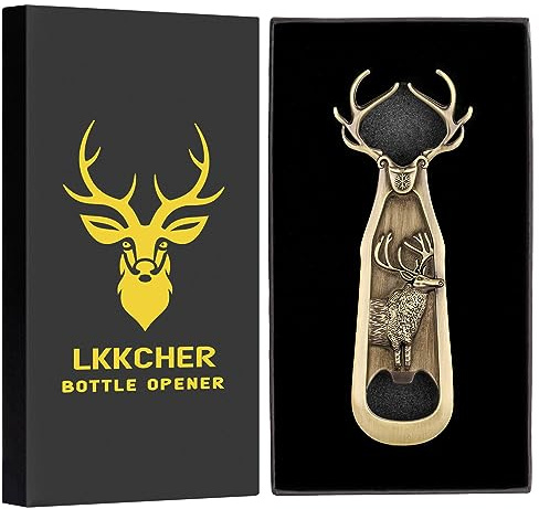LKKCHER Hirschgeweih Bierflaschenöffner, Geschenk für Weihnachten, Hochzeit, Geburtstagsfeier, Geschenke für Männer, Frauen, Vater, Mutter, Gäste, Geschenk für Hirschjäger