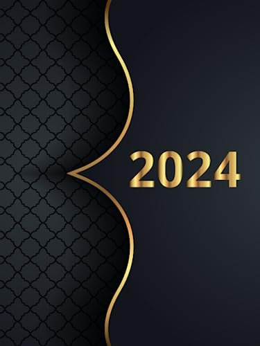 2024: buchkalender kalender 2024 1 tag 1 seite groß , Jahresplaner 12 monate von Januar bis Dezember I kalenderbuch 2024