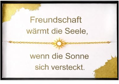 NataschaWoge® minimalistisch Sonne Armband Freundschaftsarmband Freundschaft gold silber spiritueller Schmuck Armkettchen Geschenkidee – Symbol Schmuck Geschenk beste Freundin Geburtstag
