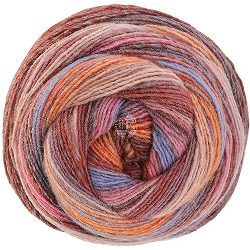LANA GROSSA Gomitolo Arte | Dochtgarn mit unterschiedlichen Degrade-Farbverläufen | Handstrickgarn aus 60% Schurwolle & 40% Polyacryl | 200g Wolle zum Stricken & Häkeln | 700m Garn FB 1015