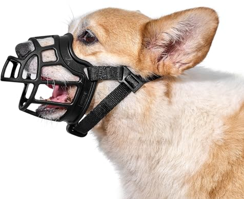 OneTigris Maulkorb, Weicher Maulkorb für Hunde Strapazierfähiges Gummi, Verstellbares Gurtband Geeignet für Maulkörbe von mittleren und großen Hunden Verhinderung von Bellen, Beißen und Kauen (M)