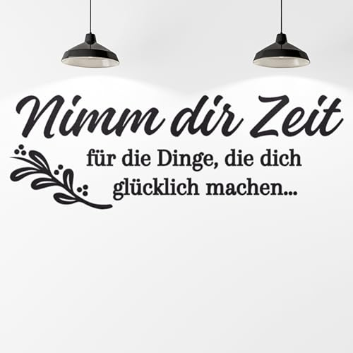 Klebekönig Wandtattoo - Nimm dir Zeit - schöner Zitat Spruch Wandaufkleber Sprüche Wandsticker für Schlafzimmer Wanddeko Wohnzimmer Flur Esszimmer in vielen Farben