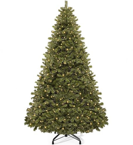 YITAHOME Albero di Natale Artificiale 182 cm con 250 Luci LED, ca. 880 Punte, Albero di Natale Realistico con Telaio Pieghevole & Supporto in Metallo, 182 x Φ110 cm