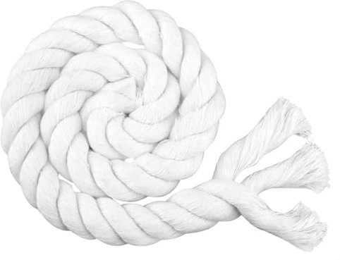 5M 20mm Thick Cotton Rope for DIY Crafts, Wall Hangings, Plant Hangers, Macrame Knotting, Home Decor and Decorative Projects, Perfect for Beginners and Gardening Crafts(White)