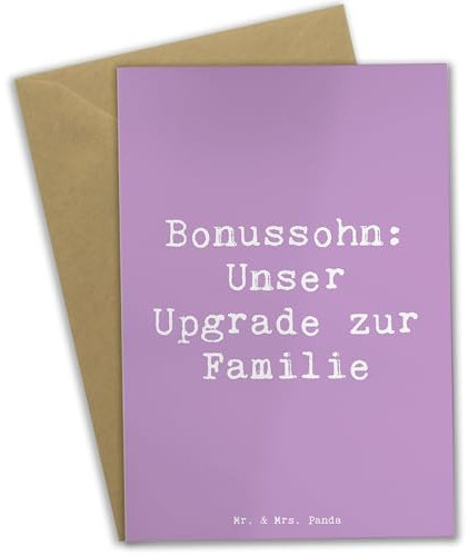 Mr. & Mrs. Panda Beileidskarte Spruch Bonussohn Wertschätzung - Geschenk, Patchworkfamilie, Stiefsohn, hochzeitskarten, Weihnachten, Familienmitglied, Grußkarte, Familienzusammenführung, Verwandte