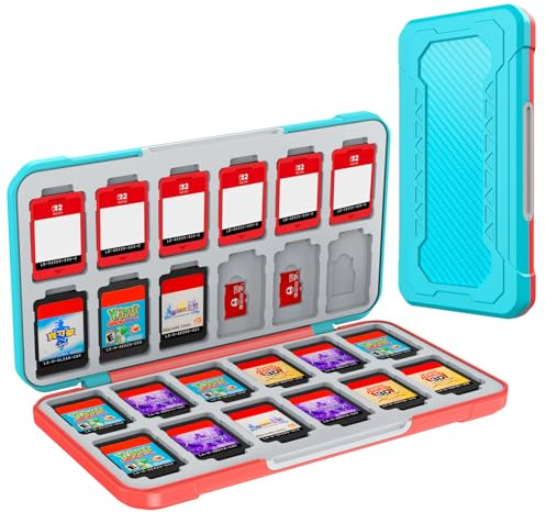 HEIYING Switch Game Case for Nintendo Switch 2/Lite/OLED, Memory Storage Holder Case with 24 Game Card Slots and 24 Micro SD Cards Slots
