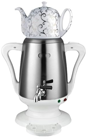 Elektrisk turkisk kaffebryggare, 4L dubbelväggig varmvattenkokare i rostfritt stål, automatisk avstängning och torrkokningsskydd, vattenkokare for kalkon med anti skållningshandtag, elektrisk vattenko