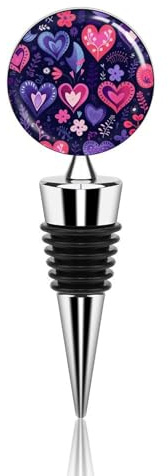 Light Purple And Red Bottle Stopper Beverage Bottle Sealer Reusable Wine Stopper Personalised Champagne Stopper Unique Wine Bottle Corks Keep Fresh Suitable for Standard