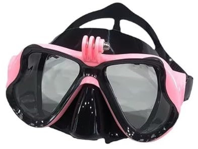 Dykmasker Undervattensmask Kamera Dykarmask Simglasögon Snorkel Scuba Diving Kamerahållare dykset(Pinkish-black)