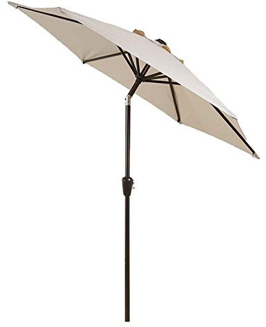 WDWDW Parasol de Jardin Rond de 2,25 m, 7,5 pi, pour Table de Patio, avec manivelle inclinable, Petits parasols de marché d'extérieur pour Jardin, Pique-Nique, arrière-Cour, Piscine, Plage de pêche