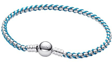 PANDORA Damen-Silberarmband Veneziakette Türkis 593816C01
