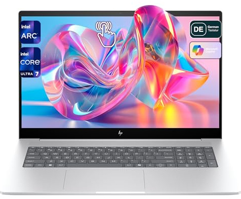 HP Envy Business Laptop, Intel Core Ultra 7-155H, 64 GB DDR5 RAM, 4 TB PCIe SSD, 17.3 FHD IPS Touchscreen, Intel Arc Graphics, QWERTZ Tastatur, Windows 11 Home, Silber