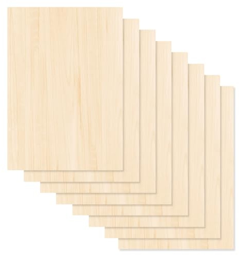 8pcs Sperrholaplatte 3mm, A3 Sperrholz, Holz Platten, Holzplatten zum Basteln, für DIY Holzarbeiten, Laserbearbeitung, Brandmalerei, Modellbau, Geschenke, Deko, Gemälde -420x300*3mm
