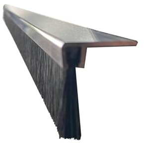 Winkel-Bürstendichtung 90° aus Aluminium – Türdichtung/Türbesen/Streifenbürste – Besatzhöhe: 25mm - Längen: 1000 mm oder 1500 mm – Schwarze PPN-Bürste – Industriequalität