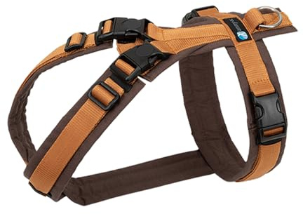 Anny-X Brustgeschirr Open Fun | Hundegeschirr für Sensible Hunde | Farbe Braun-Bernstein | Gr. XS (Brustumfang 43-52cm)