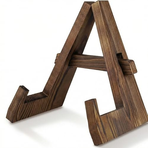Wooden Cookbook Stand for Kitchen, Solid Wood Recipe Book Stand and Display Holder for Cook Book, Rustic Hands Free Cook Book Stands for Kitchen, Music Stands for Sheet Music and Recipe Cards