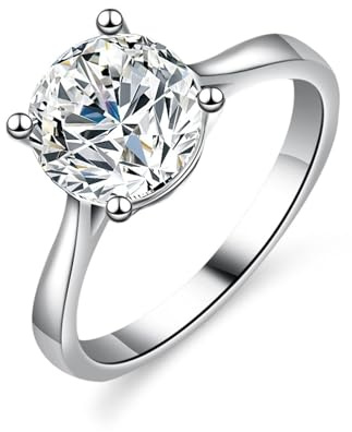 Ayoiow Vorsteckring Platin Ehering für Damen, 1ct Moissanit Solitär Damen Ringeplatin, Platin 950 Größe 54 (17.2)