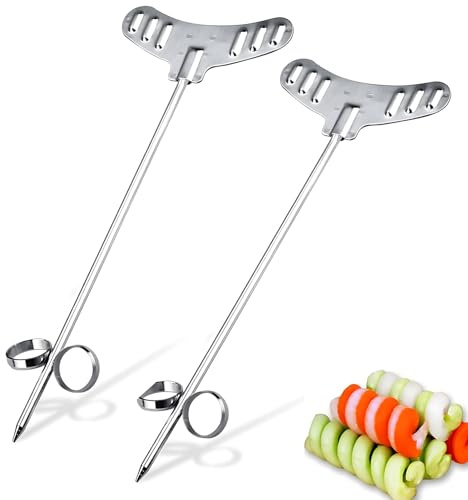 2 pezzi coltello a spirale per verdure, sbucciate patate a spirale, strumento di intaglio a spirale in acciaio inox, risparmio di denaro per coltello a spirale verdure e frutta.