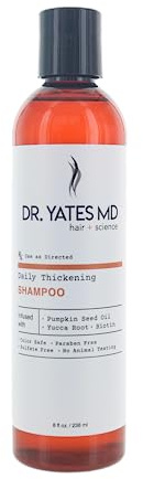 Dr. Yates MD - Shampoo ispessito per ispessimento e supporto per la prevenzione della perdita dei capelli, per uomini e donne, 220 g