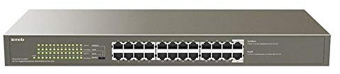 SWITCH TENDA TEG1124P-24-250W - 24 PUERTOS 10/100/1000 (DATOS/POE) - ALIMENTACIÓN EXTERNA - POTENCIA TOTAL POE 250W