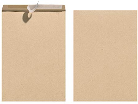 Herlitz Versandtasche C5 90 g Haftklebend, Recyclingpapier, blauer Engel, eingeschweißt (50 Stück, braun)
