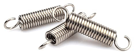 5 Stück Drahtdurchmesser von 1mm Edelstahl S-Typ Haken Zugfeder, Außendurchmesser 8mm, Länge 45mm Zylindroid Helical-Spule Zugfeder, 1x8x45mm