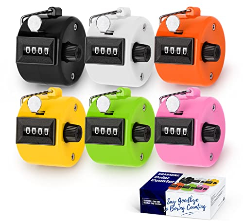 SDARMING Farbiger Handzähler, 4-Stelliger Zähler aus ABS-Kunststoff, Mechanischer für Golf Zählen Stricken.