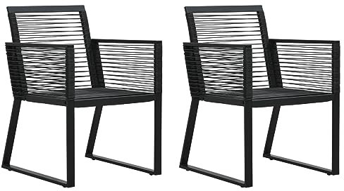 BaraSh Gartenstühle 2 STK. Schwarz PVC Rattan Kinder Gartenstuhl Gartenhocker