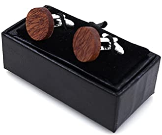 Schmuck Herren-Manschettenknöpfe aus Holz, Manschettenknöpfe für Hochzeit, Bräutigam, Anker-Manschettenknöpfe, Hemdmanschettenknöpfe für Herren, lässige Manschettenknöpfe, Geschenkbox (A)