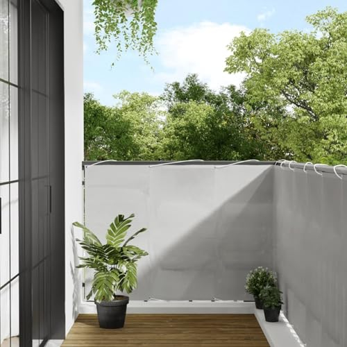 JUDYY Balkon-Sichtschutz Hellgrau 120x500 cm 100% Polyester-Oxford, Balkonsichtschutz, Windschutz Balkon, Windschutz Terrasse, Balkonverkleidung, Sichtschutz Garten - 4000016