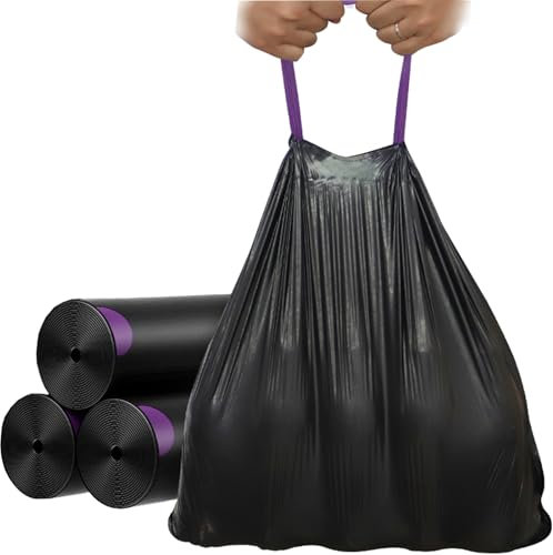 36 Bolsas Basura 120L,Bolsa Basura con cinta de autocierre,Bolsas de Basura 80 * 100CM,Bolsa de Basura para Residuos Domésticos para la oficina,Película: 30 μm-Negro