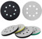 4 Piezas Almohadillas de Lijado, Esponja de Pulido con Velcro (8 agujeros), tres Durezas T90/T60/T40,Fuerte adhesión, Accesorios de Pulido para Amoladora Angular Profesional