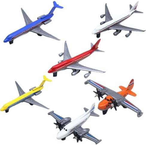 JhavexToy Aereo Giocattolo, 6 Pezzi Aereo Set Modello Giocattolo set per Bambini, Giochi da Esterno per Bambini Mini PVC aereo giocattolo per bambini Regali di Ragazzi