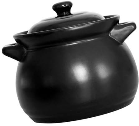 Abaodam Pentola di Riso in Ceramica da 1.1l Resistente alle Alte Temperature, per Ristorante e Mensa, Mini Casseruola per Zuppa e Stufato