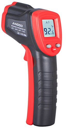 Anggo senza contatto digitale termometro a infrarossi temperatura pistola, Red+Black