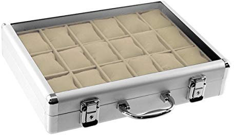 Aluminium Uhrenkoffer COLLECTOR X sand für 18 Uhren